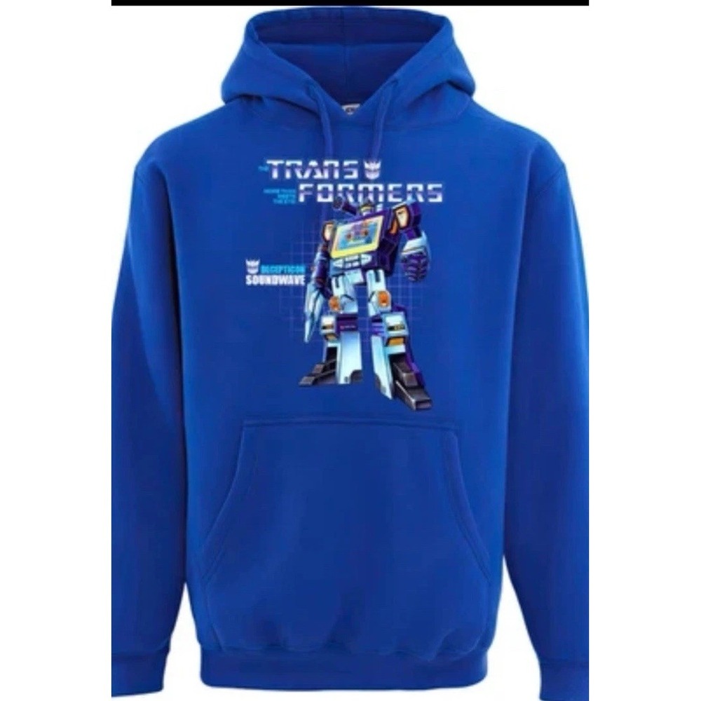 Transformers Hasbro "Sound Wave "‎ Pullover Hoodie, Blue Unisex 3XL